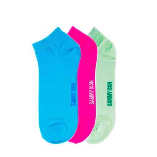 Комплект однотонных носков Sammy Icon Ankle Solid - 3 Pair Set - Green/Blue/Purple в Пижама Пати