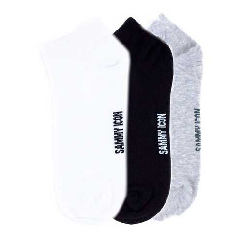 Комплект однотонных носков Sammy Icon Ankle Solid - 3 Pair Set - White/Black/Grey в Пижама Пати