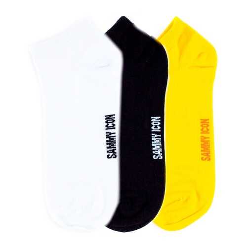 Комплект однотонных носков Sammy Icon Ankle Solid - 3 Pair Set - Yellow/White/Black в Пижама Пати