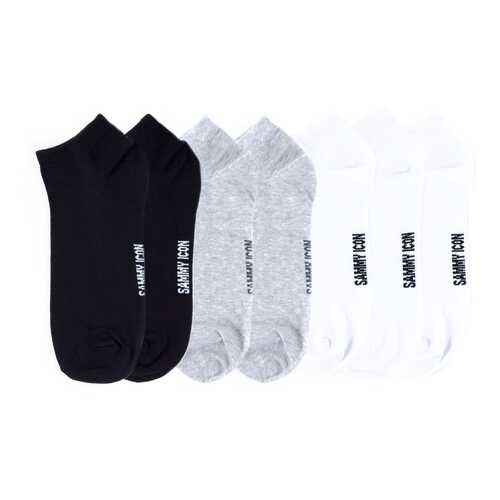 Комплект однотонных носков Sammy Icon Ankle Solid - 7 Pair Set - Black/Grey/White в Пижама Пати