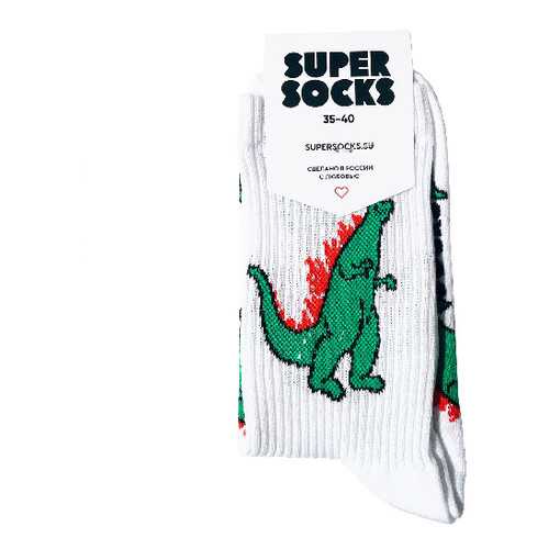 Носки унисекс Super Socks Godzilla белые 40-46 в Пижама Пати